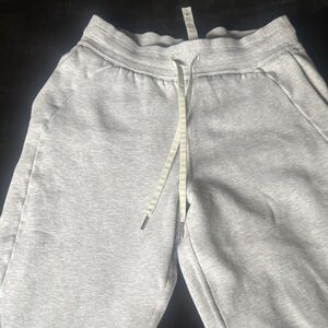 Lululemon size 8 sweatpants. Gray with cuff. In really good shape.